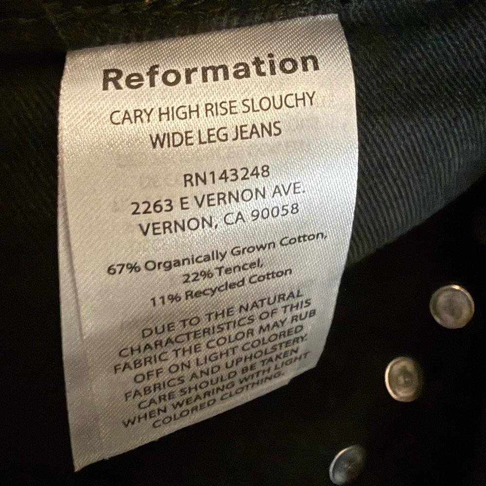 Reformation Black Stud-Trim Wide-Leg Jeans - Picture 13 of 14